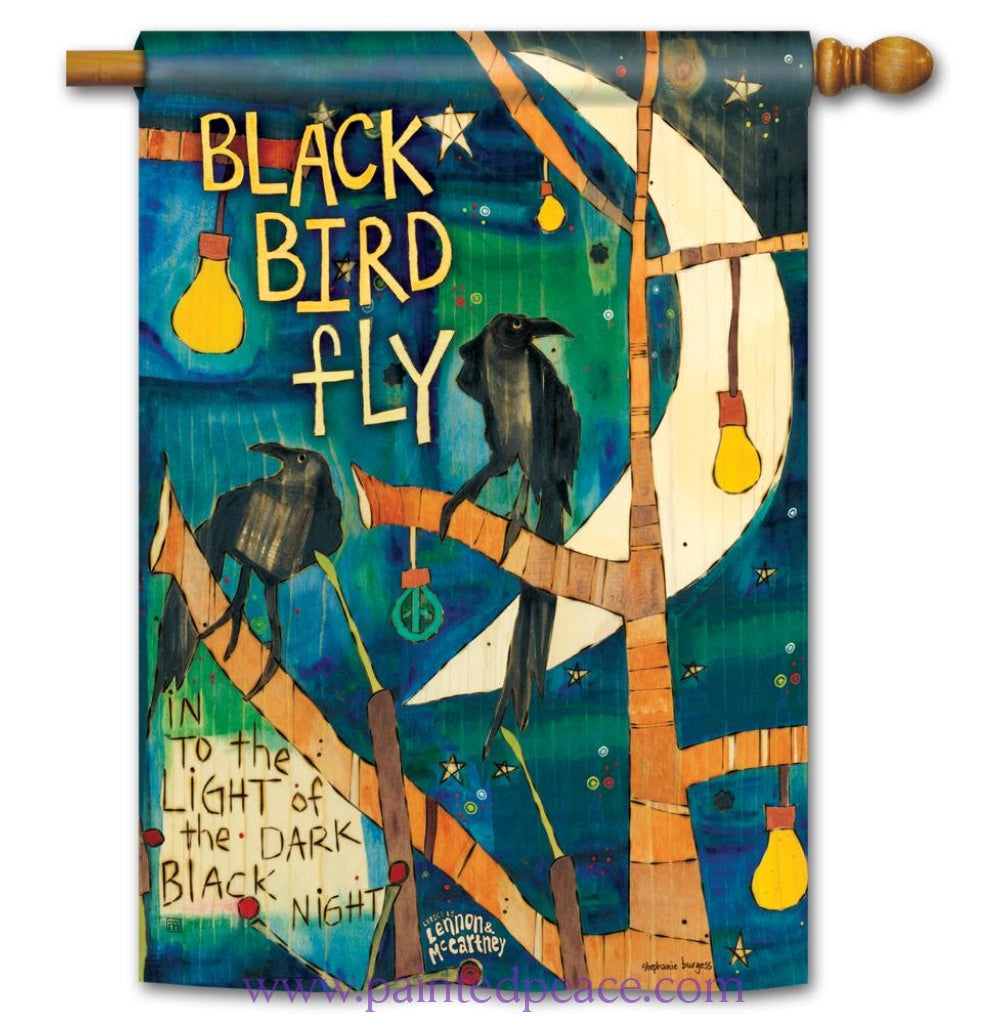 Blackbird Fly Garden Banner/ Flag - Large - Lennon & McCartney & Painted  Peace, Lyric Project