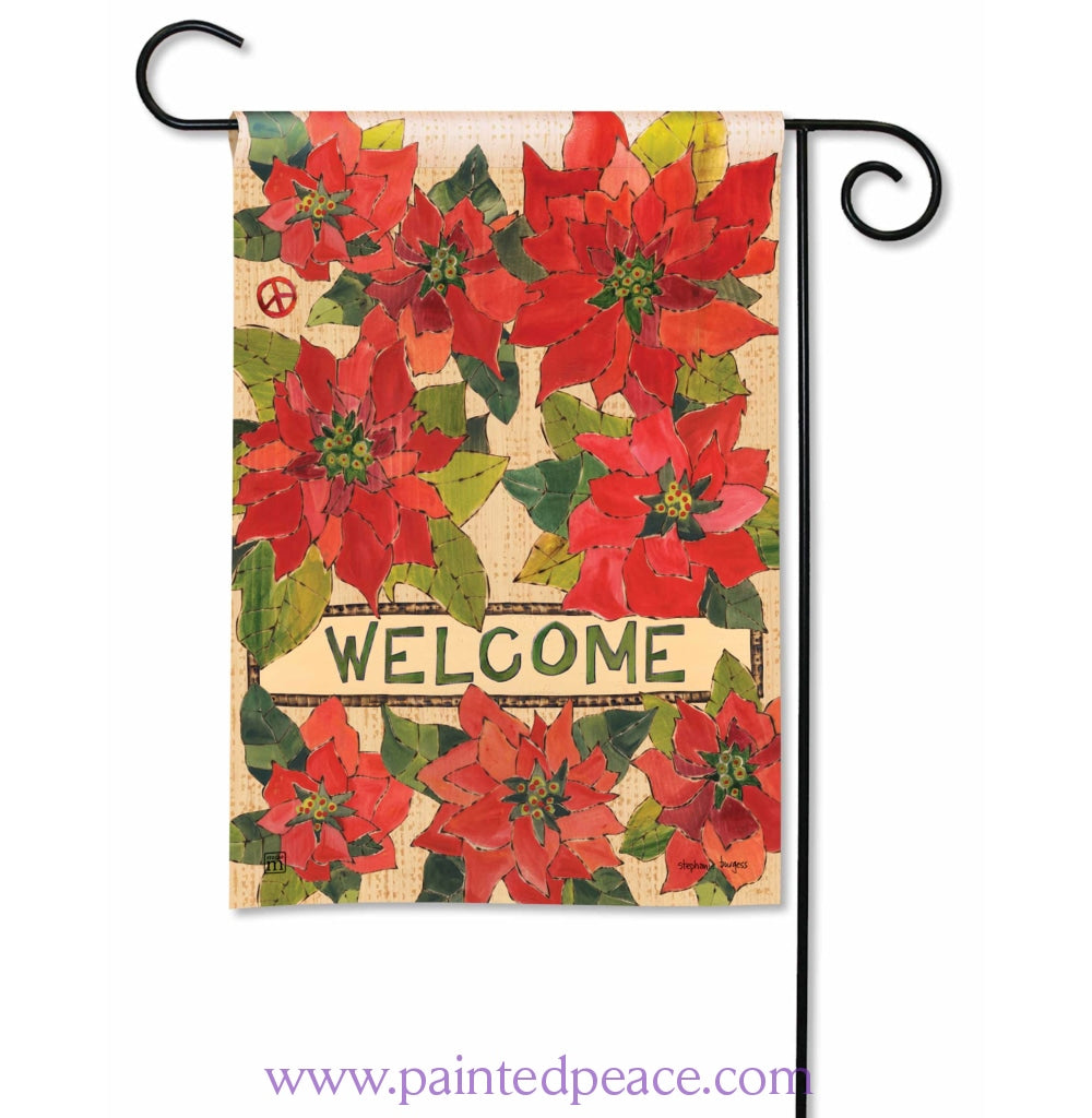 A Welcome With Poinsettias Doormat – Painted Peace - the Art of Stephanie  Burgess