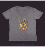 Count Your Blossoms Women’s V-Neck Graphite Heather / Small (S)