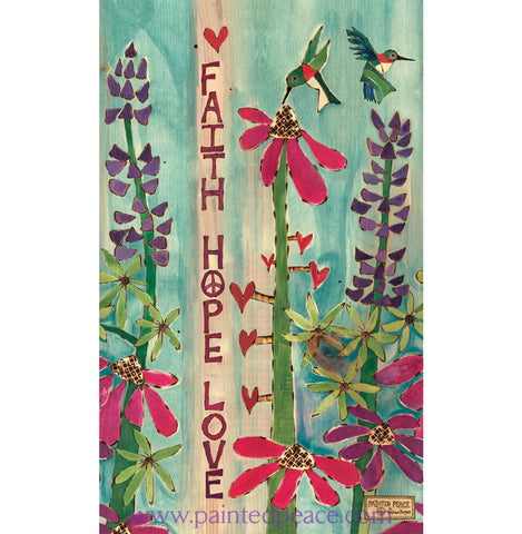 New - Faith Hope Love Fine Metal Print 10 By 16