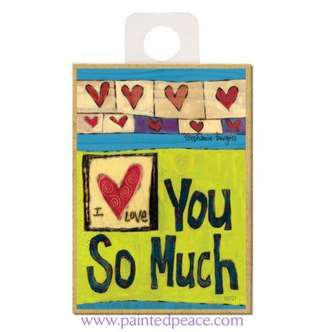 I Love You Wood Magnet - New