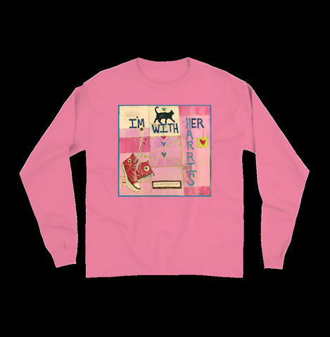 I’m With Her (Kitty) Unisex Long Sleeve Tee - New Crunchberry / Small (S)