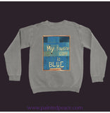 My Favorite Color Is Blue Sweatshirt Grey / Small (S)