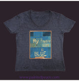 My Favorite Color Is Blue Women’s V-Neck Heather Navy / Small (S)