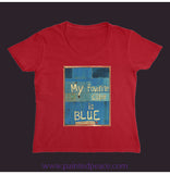 My Favorite Color Is Blue Women’s V-Neck Red / Small (S)