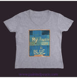 My Favorite Color Is Blue Women’s V-Neck Sport Grey / Small (S)