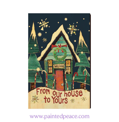 Our House Wooden Post Card