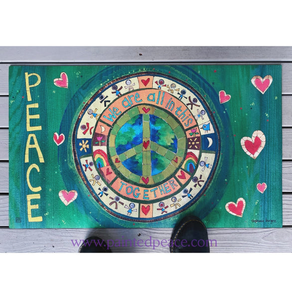 A Welcome With Poinsettias Doormat – Painted Peace - the Art of Stephanie  Burgess