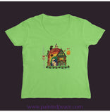 Peace Love Dog Women’s V-Neck Lime / Small (S)