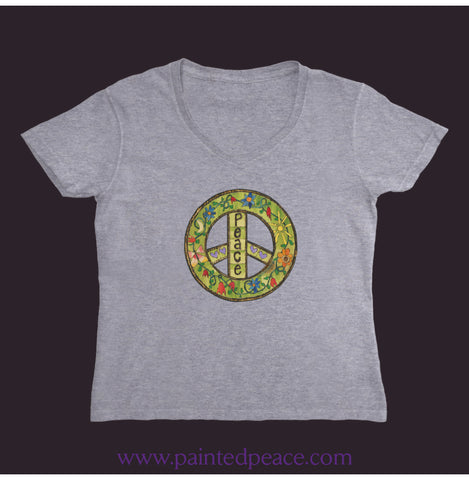 Peace Women’s V-Neck Sport Grey / Small (S)