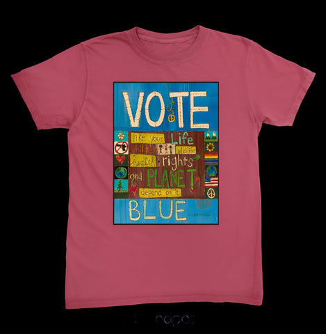 Vote Blue Unisex Tee Crimson / Small (S)