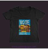 Vote Blue Women’s V-Neck Tee Black / Small (S)