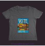 Vote Blue Women’s V-Neck Tee Charcoal / Small (S)