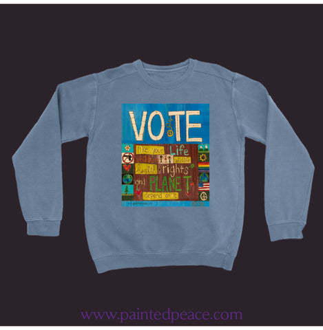 Vote Sweatshirt Blue Jean / Small (S)