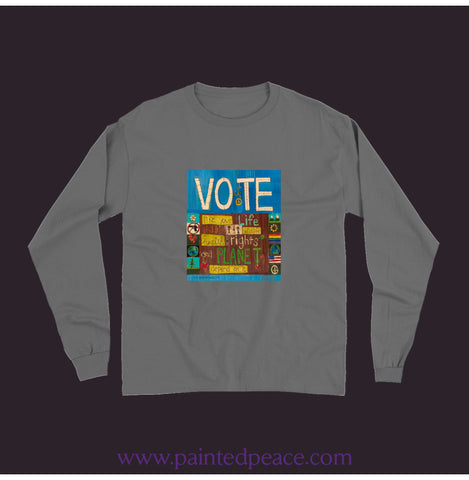 Vote Unisex Long Sleeve Shirt Grey / Small (S)