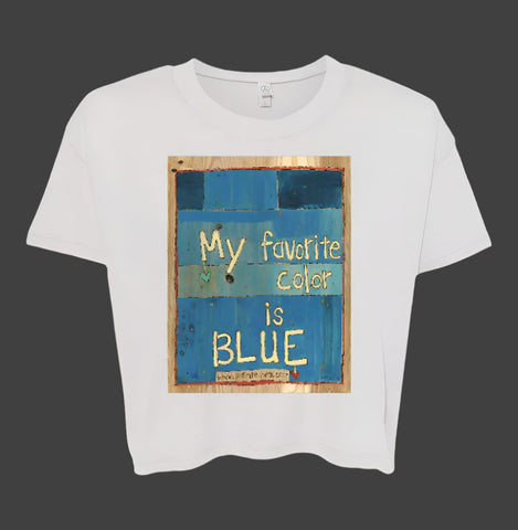 Women’s My Favorite Color Is Blue Crop Tee